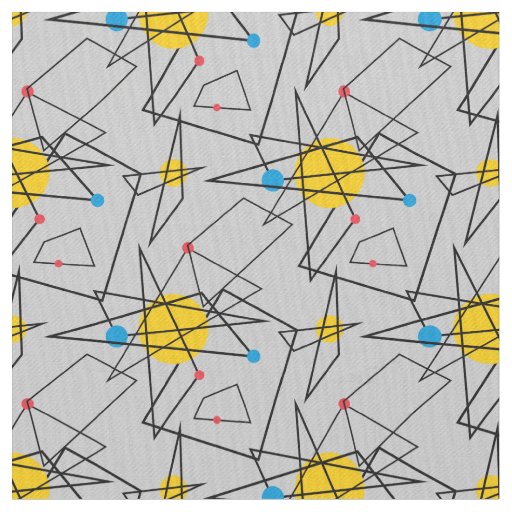 Angular Geometric Retro Pattern Fabric | Zazzle