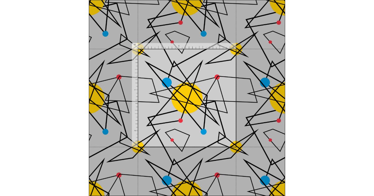 Angular Geometric Retro Pattern Fabric | Zazzle
