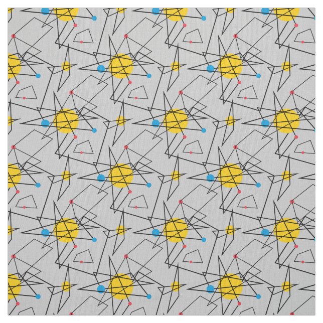 Angular Geometric Retro Pattern Fabric