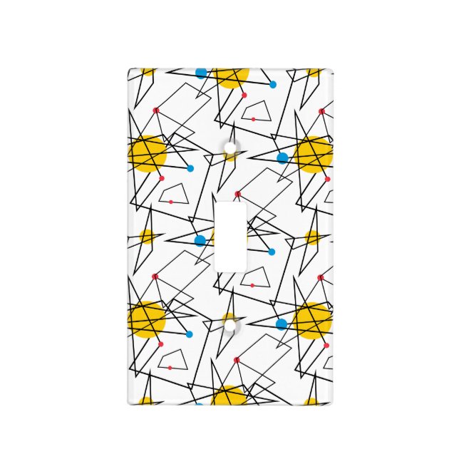 Angular Geometric Retro Pattern Light Switch Cover (Front)