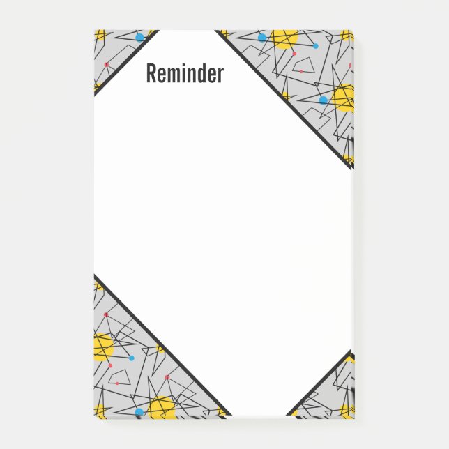 Angular Geometric Retro Pattern Post-it Notes (Front)
