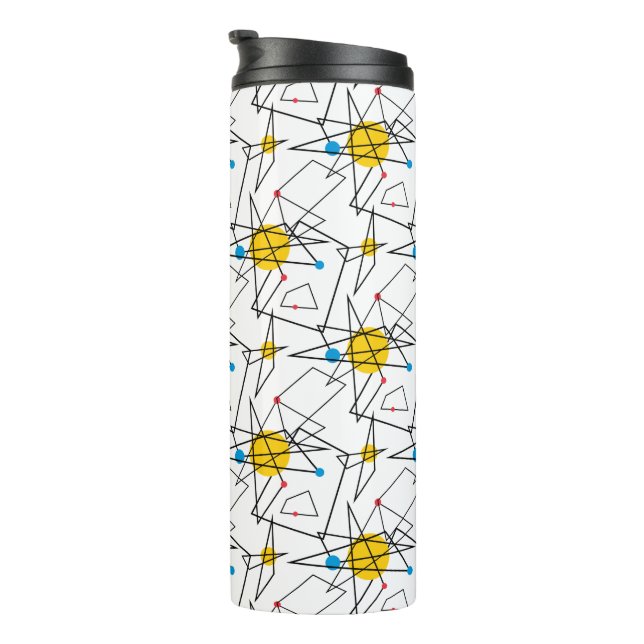 Angular Geometric Retro Pattern Thermal Tumbler (Rotated Right)