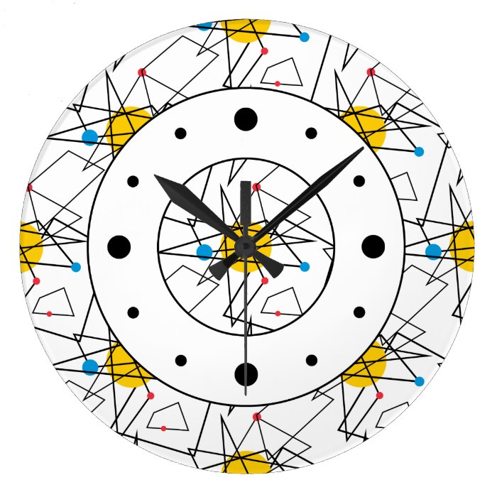 Angular Geometric Retro Pattern Wall Clock