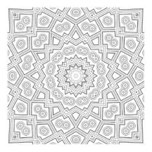 Angular Starburst Mandala Pattern Coloring Art