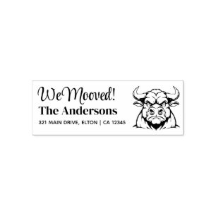 Angus Bull Personalize Cow Return Address  Self-inking Stamp