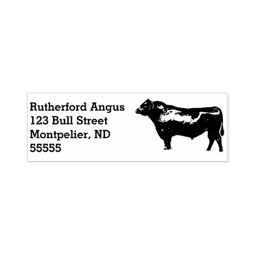 Angus Bull Return Address  Self_inking Stamp