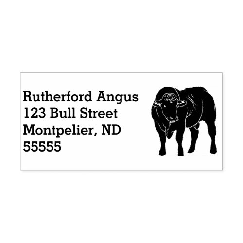 Angus Bull Return Address  Self_inking Stamp