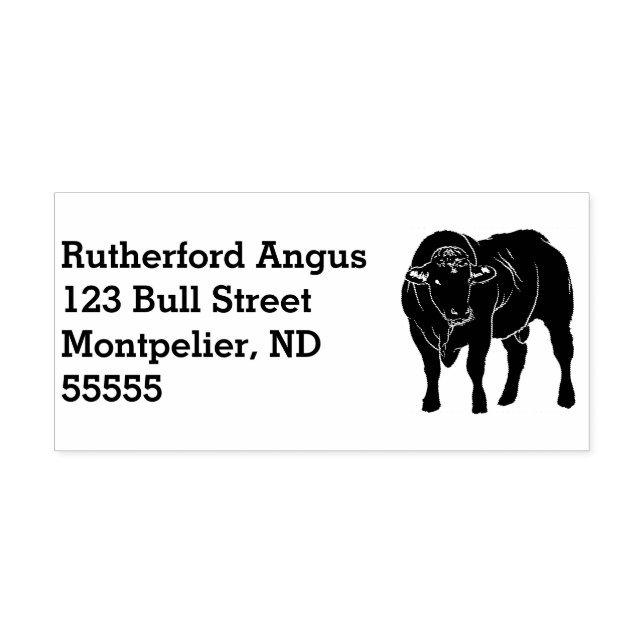 Angus Bull Return Address  Self-inking Stamp (Design)
