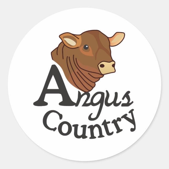 Angus Country Classic Round Sticker (Front)