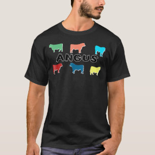 Angus Cow Farm Farmer Beef Black Bovine T-Shirt