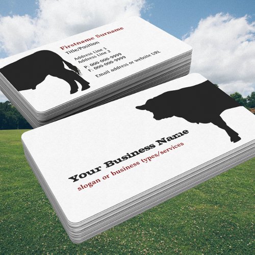 Angus Cow Silhouette Business Card Template