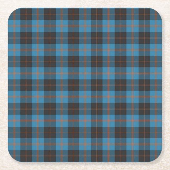 Angus District Ancient tartan Square Paper Coaster (Front)