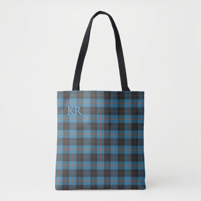 Angus District Ancient tartan with your initials Tote Bag (Front)