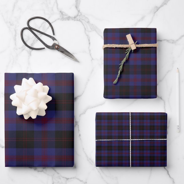 Angus District Tartan Scottish Plaid Wrapping Paper Sheets (Front)