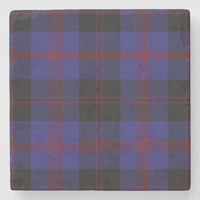 Angus District Tartan Stone Coaster (Front)