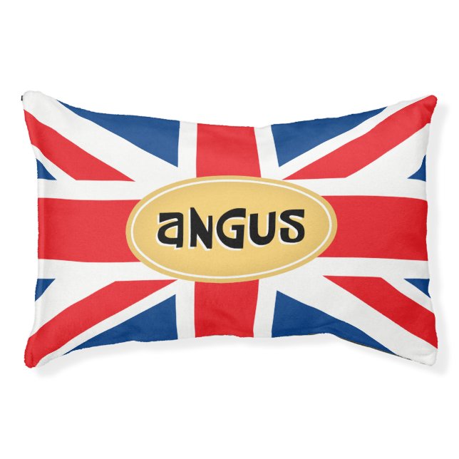 Angus Personalized British Pet Bed (Front)