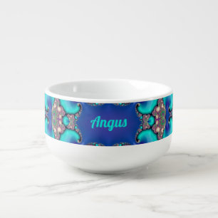 ANGUS ~ Sweet Blue Aqua and Yellow Bowl ~