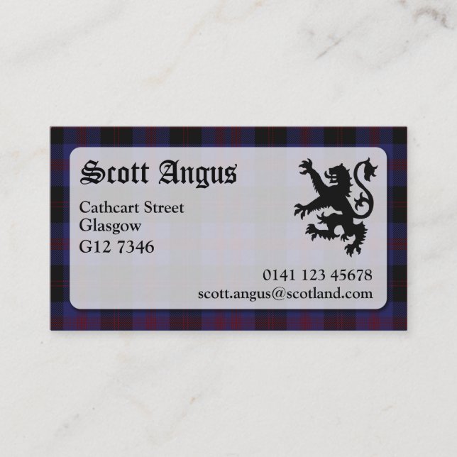 Angus Tartan Business Card (Front)