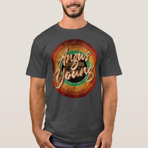 Angus Young Vintage Circle Art T_Shirt