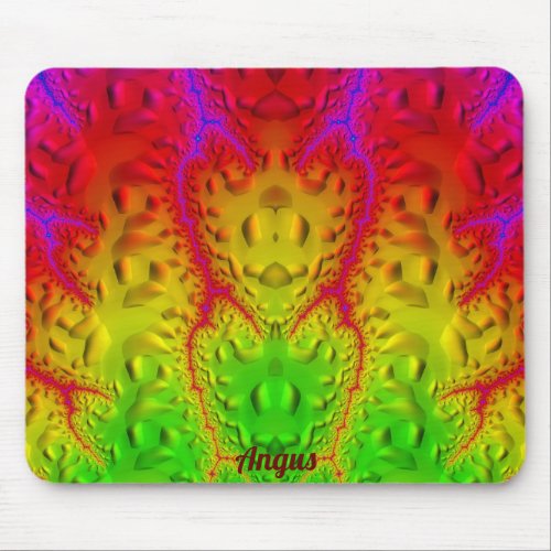 ANGUS  Zany Shades Purple Green Red Yellow Mouse  Mouse Pad