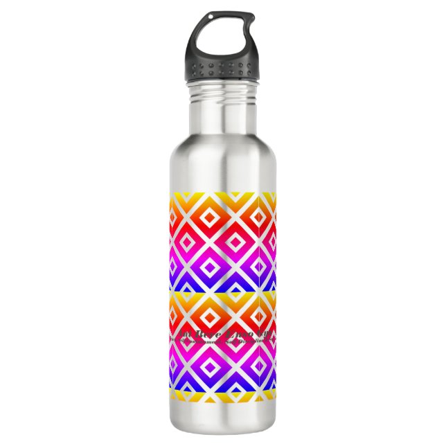 Ani Bere Enso Gya Self Containment Adinkra Symbol  Stainless Steel Water Bottle (Front)