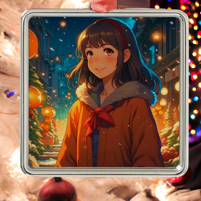 Ani-mazing Christmas Anime Pun Metal Ornament (Creator Uploaded)