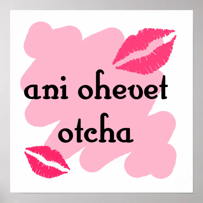 Ani Ohevet Otcha Hebrew I Love You To Boy Poster Zazzle Com