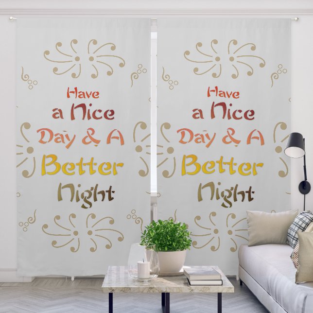 ANice Day Mindful Bedroom Decor: Gratitude Message Blackout Curtains (Living Room)