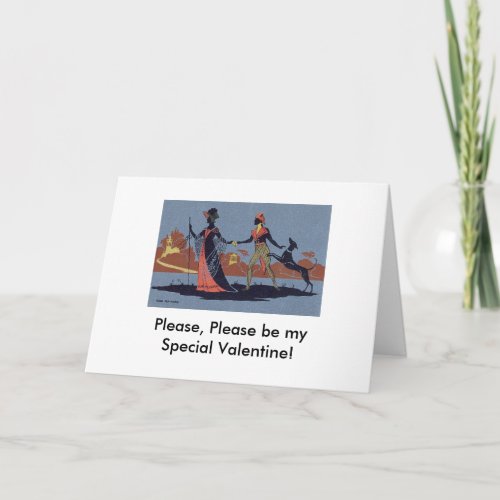 ANICHINI art Deco Lady Greyhound Please Plea Holiday Card