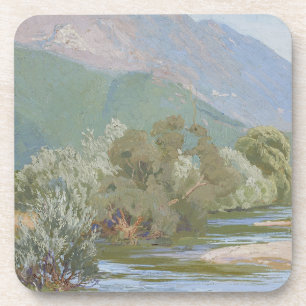 Aniene River Breathtaking Art Nouveau Landscape Beverage Coaster