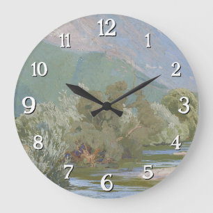 Aniene River Breathtaking Art Nouveau Landscape Large Clock