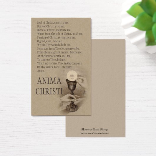Anima Christi Eucharist Communion Prayer Holy Card (Desk)