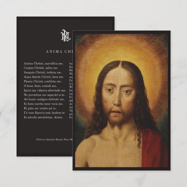 "Anima Christi" Latin-English Prayer Card (Front/Back)
