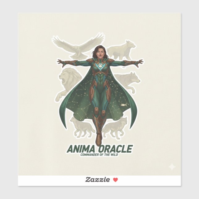 “Anima Oracle Warrior | Mystic Protector Fantasy Sticker (Sheet)