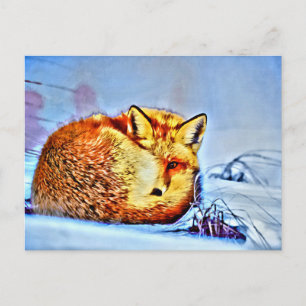 *~* Anima Red Fox Ap18 Artistic Wildlife  Unique Postcard