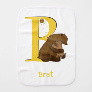 Animal ABC B is for bear baby burp cloth