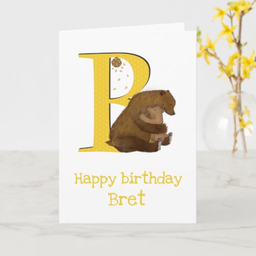 Animal ABC B is for bear birthday card