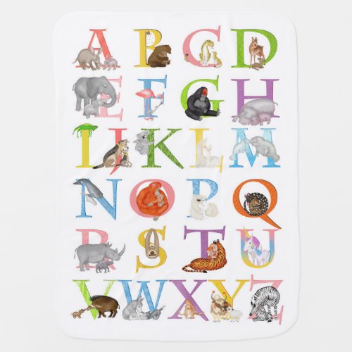 Animal ABC baby blanket