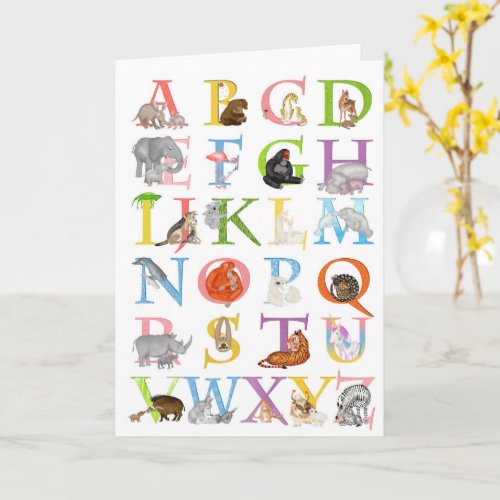 Animal ABC birthday card