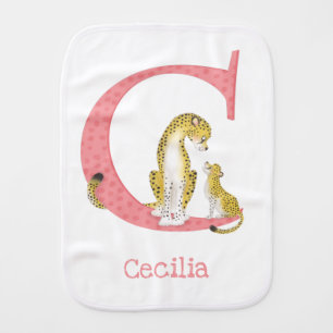 Animal ABC C is for cheetah baby burp cloth