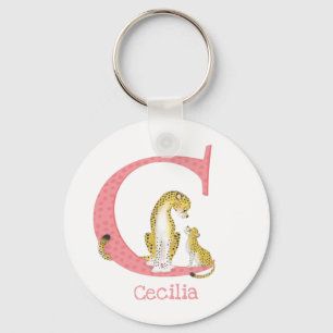 Animal ABC C is for cheetah key ring