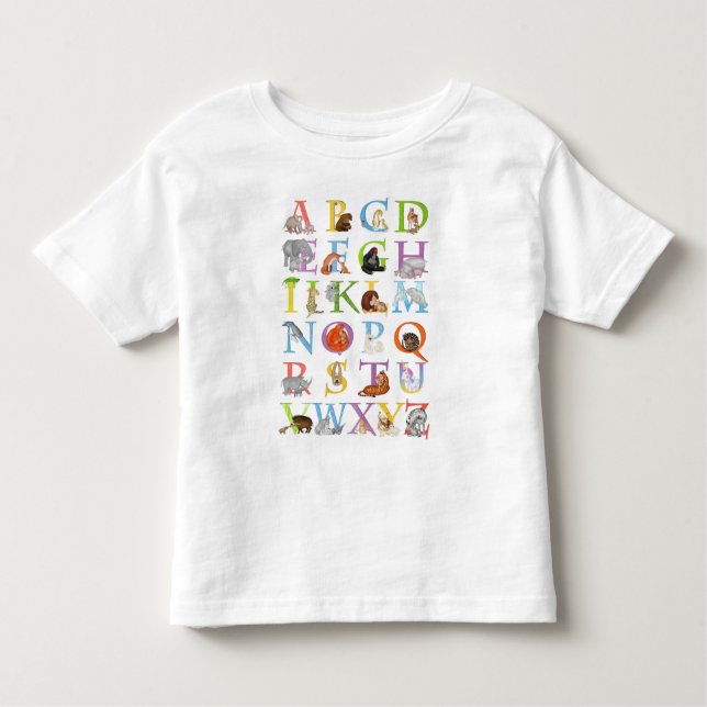 Animal ABC child's T-shirt (blue version) (Front)