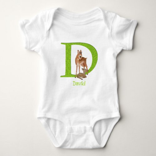 Animal ABC D is for dik_dik baby bodysuit