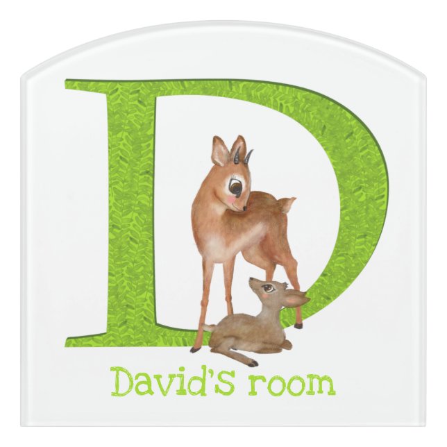 Animal ABC D is for dik-dik door sign (Contour Front)