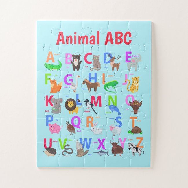 Animal ABC Design Jigsaw Puzzle