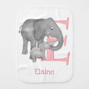 Animal ABC E is for elephant baby burp cloth