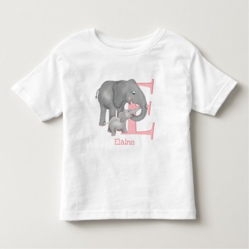 Animal ABC E is for elephant T_shirt