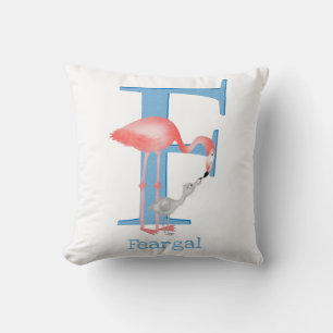 Animal ABC F is for flamingo cushion