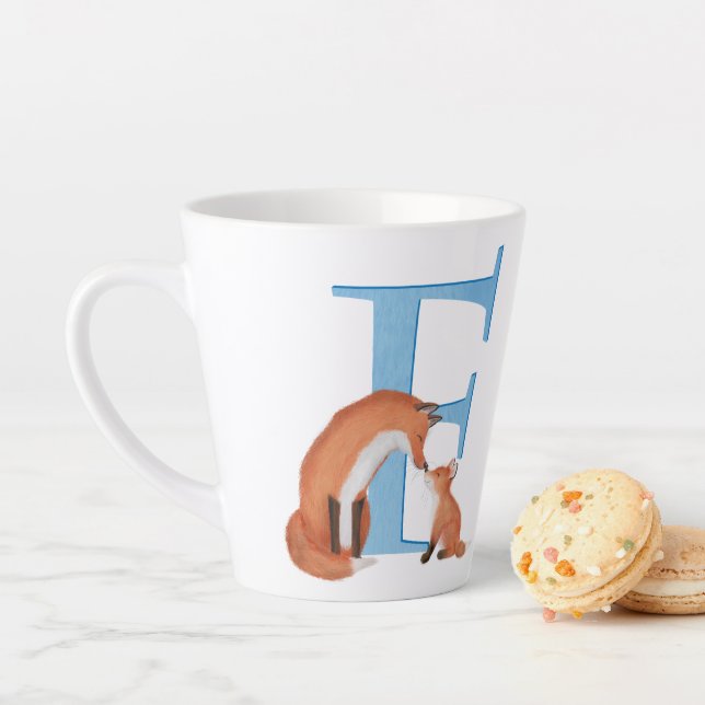 Animal ABC F is for fox latte mug (In Situ)
