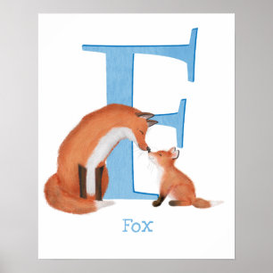 Animal ABC F is for fox print